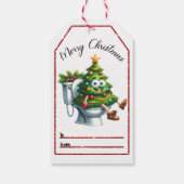 Spielende Weihnachtsmarken Geschenkanhänger (Rückseite)