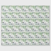 Spielende weiße Katze mit Vogel Geschenkpapier (Flach)