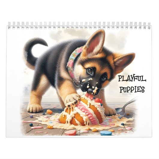 Spielende Welpen Zwölf Monate Kalender (Titelbild)