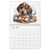 Spielende Welpen Zwölf Monate Kalender (Mär 2027)