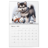 Spielende Welpen Zwölf Monate Kalender (Feb 2027)