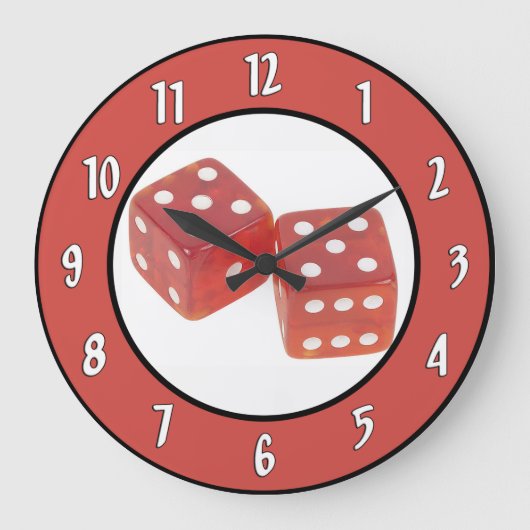 Spielende Würfel-Wanduhr Große Wanduhr (Vorderseite)