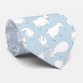 Spielende Ziegen - Babyblau Krawatte (Gerollt)