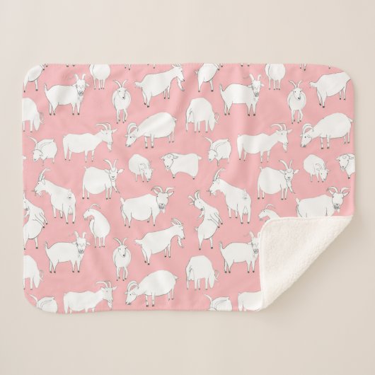 Spielende Ziegen - Babyrosa Sherpadecke (Vorderseite (Horizontal))