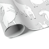 Spielende Ziegen - Grau Geschenkpapier (Rolleneckpunkt)