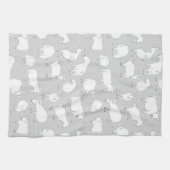 Spielende Ziegen - Grau Geschirrtuch (Horizontal)