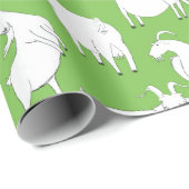 Spielende Ziegen - Grün Geschenkpapier (Rolleneckpunkt)