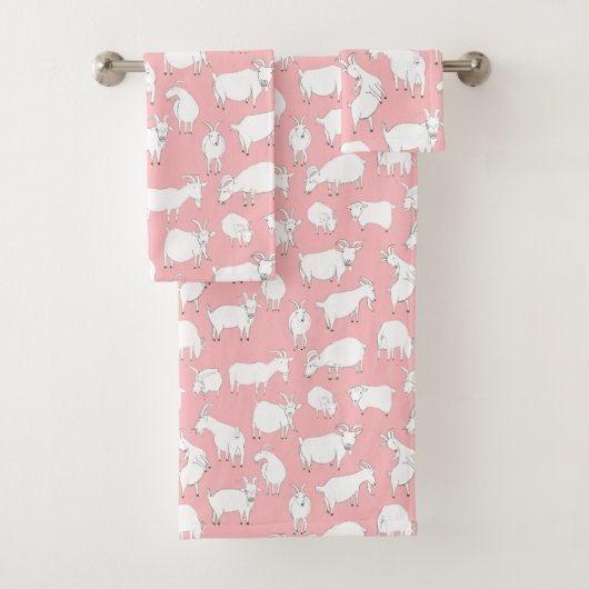 Spielende Ziegen - Rosa Badhandtuch Set (Insitu)