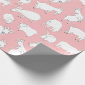 Spielende Ziegen - Rosa Geschenkpapier (Ecke)