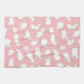 Spielende Ziegen - Rosa Geschirrtuch (Horizontal)