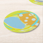 Spielender, abstrakter mehrfarbiger Paper-Unterset Runder Pappuntersetzer (Angewinkelt)