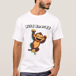 Spielender Affe-Cartoon mit frechen Lächeln T-Shirt