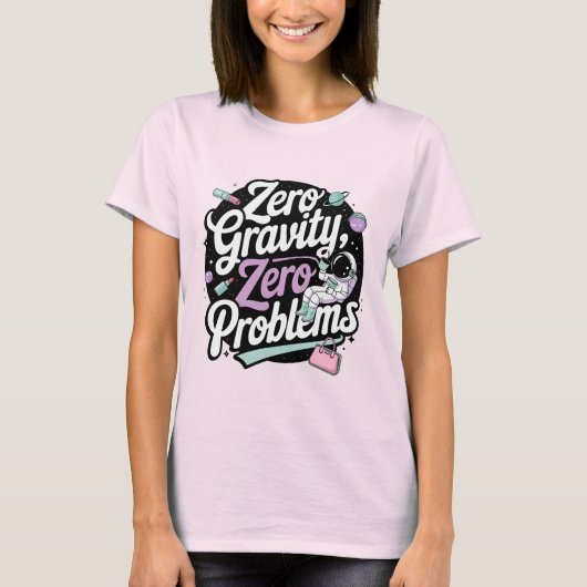Spielender Astronaut, der den Kaffee im Weltraum s T-Shirt (Vorderseite)