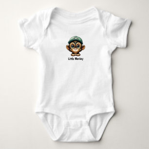 Spielender Baby-Affe mit grünem Hut Baby Strampler