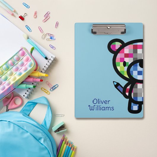 Spielender Bärenkind Individuelle Name Klemmbrett