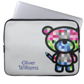 Spielender Bärenkind Individuelle Name Laptopschutzhülle (Vorderseite)