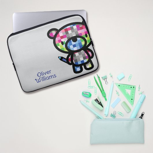 Spielender Bärenkind Individuelle Name Laptopschutzhülle