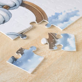 Spielender Beagle Dog Christmas Sleigh Puppy Puzzle (Seite)