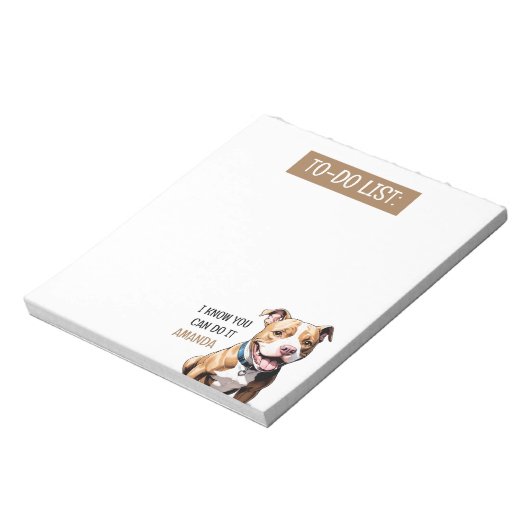 Spielender brauner Pit Bull Dog Lover Notizblock (Rotiert)