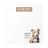 Spielender brauner Pit Bull Dog Lover Notizblock (Vorderseite)
