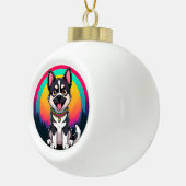 Spielender Cartoon Dog Keramik Kugel-Ornament (Rechts)