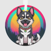 Spielender Cartoon Dog Ornament (Rückseite)