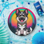 Spielender Cartoon Dog Pappteller (Party)