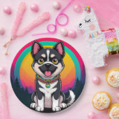 Spielender Cartoon Dog Pappteller (Party)