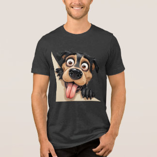 Spielender Cartoon Dog Tri-Blend Shirt