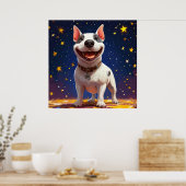 Spielender Cartoon Hund mit lebhaften Farben Poster (Küche)