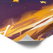 Spielender Cartoon Hund mit lebhaften Farben Poster (Ecke)