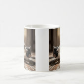 Spielender Cat Shoe Fun Kaffeetasse (Mittel)