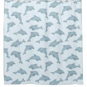 Spielender Delphindesign Duschvorhang (Vorderseite)