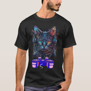Spielender Deutscher Rex-Katzenspieler Tier Videos T-Shirt