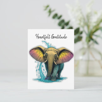 Spielender Elefant Dankeskarte