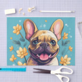 Spielender französischer Bulldog Seidenpapier (Handwerk)