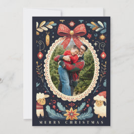 Spielender geometrischer Aquarellrahmen Feiertagskarte