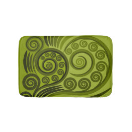 Spielender Green Fern Frond Swirl Badematte