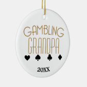 Spielender Großvater Keramikornament (Rechts)