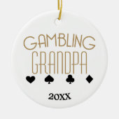 Spielender Großvater Keramikornament (Vorne)