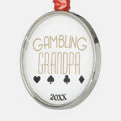 Spielender Großvater Silbernes Ornament (Links)