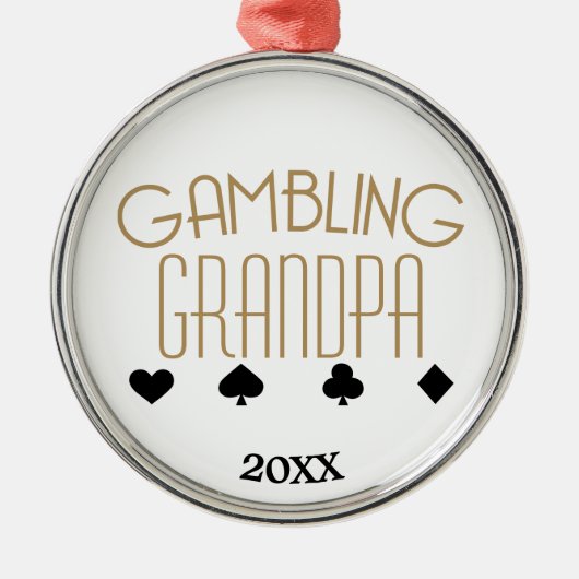 Spielender Großvater Silbernes Ornament (Vorne)