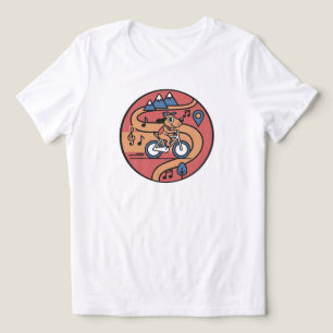 Spielender Hund auf dem Bike - Retro-Cartoon   NUR Tri-Blend Shirt