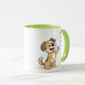 Spielender Hund mit Kitesurf-Tasse - Fun Gift for  Tasse (VorderseiteRechts)
