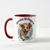 Spielender Hund Tasse (Links)