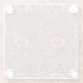 Spielender Kaffee jetzt Mocha Muster Glasuntersetzer (Rückseite)