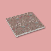 Spielender Kaffee jetzt Mocha Muster Glasuntersetzer