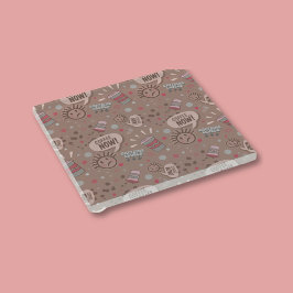 Spielender Kaffee jetzt Mocha Muster Glasuntersetzer