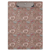 Spielender Kaffee jetzt Mocha Muster Klemmbrett (Vorderseite)