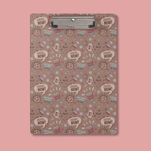 Spielender Kaffee jetzt Mocha Muster Klemmbrett